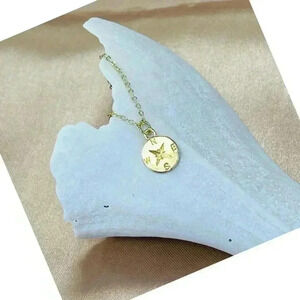 Compass gold coin nautical necklace made with love